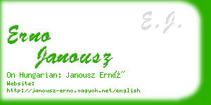 erno janousz business card